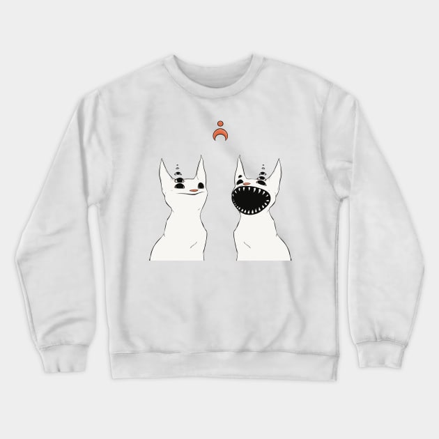 Two Creepy Cute Cats Crewneck Sweatshirt by cellsdividing